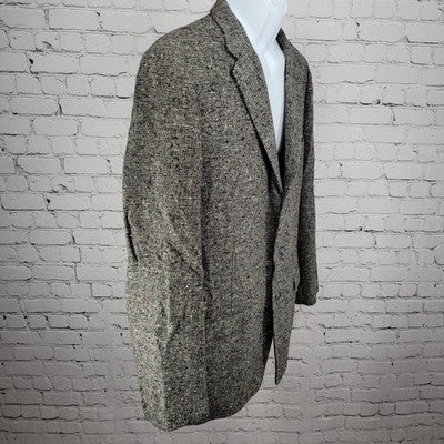 VTG Don Richards Grey Tweed 3 Button Vented Notch Blazer Sport Coat USA 42