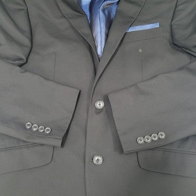 Billy London Black 2 Button Notch Double Vented Blazer Sport Coat Size 38R