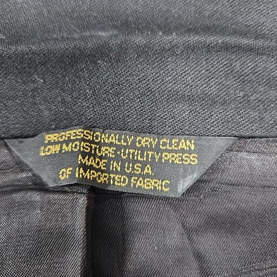 VTG Paul Rodon Black Wool Blend Double Breast Blazer Sport Coat US 46L *tear