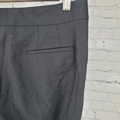 VTG Tahari Black Wool Stretch Lightweight Mid Rise Pants USA Made Size 6 (28x33)
