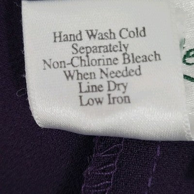 Coldwater Creek Purple High Rise Wide Leg Side Slits Pants Petite 12P (34x27)