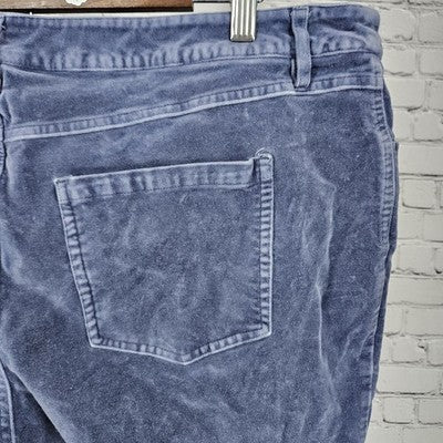 Soft Surroundings Blue Velveteen Stretch Straight Leg Ankle Pants 20W (40x26.5)