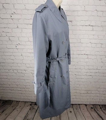 The Totes Coat Blue Belted Removable Insulated Liner Jacket Trench Coat Size 14
