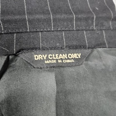 Chaps Black 100% Wool Pinstriped 3 Button Vented Notch Blazer Sport Coat 42R