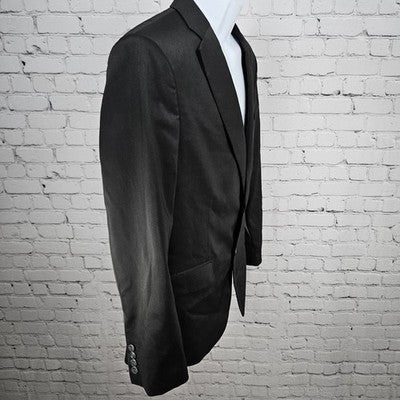 Haggar Black Slim Fit Travel Performance 2 Button Vented Blazer Sport Coat 42R