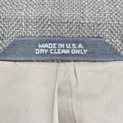 VTG Haggar Gallery Beige Check 2 Button Vented Notch Blazer Sport Coat USA 38
