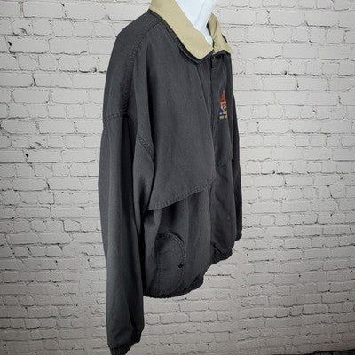 VTG WestArk Arlington GM Truck Assembly Black Beige Collar Zipped Jacket USA 3XL