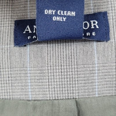 Ann Taylor Grey Check 1 Button Notch Lined Stretch Blazer Suit Jacket USA 10