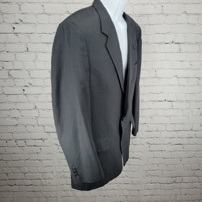 VTG Kuppenheimer Grey Pinstriped 2 Button Blazer Sport Coat USA Made Size 42