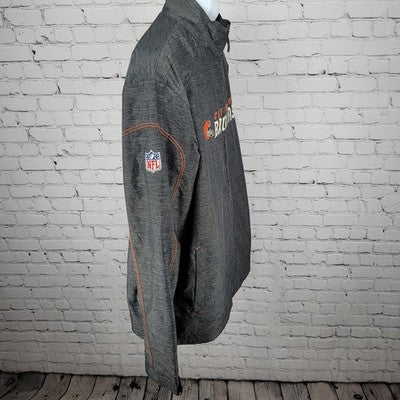 Cleveland Browns NFL Grey Reebok Full Zip Windbreaker Jacket Pockets Size XL