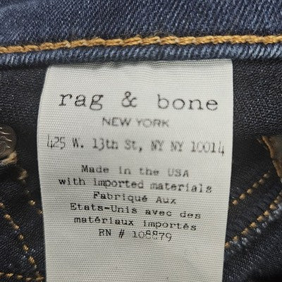 Rag & Bone Joshua Blue Skinny Low Rise Medium Wash Stretch Jeans USA 28 (28x30)