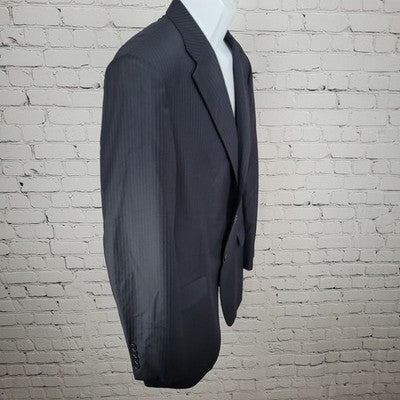 Hickey Freeman Dark Navy 100% Worsted Wool Blazer Sport Coat USA Made Size 42R