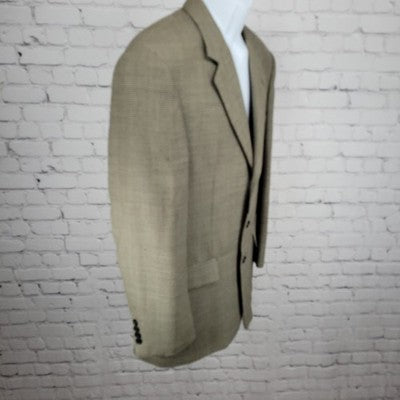 Gianfranco Ruffini Italy Black Beige Worsted Wool Blazer Sport Coat Size 42R