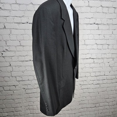 VTG Hart Schaffner Marx Grey 100% Wool 2 Button Vented Blazer Sport Coat USA 44R