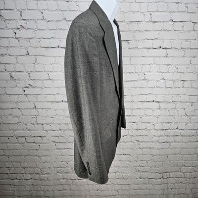VTG Barrister Grey 100% Wool 2 Button Single Vented Notch Blazer Sport Coat 42