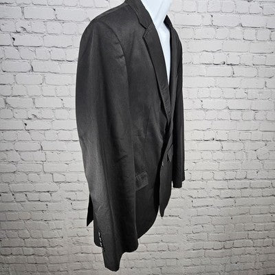 Connor Black Cotton Blend Twill 2 Button Double Vent Notch Blazer Sport Coat 42