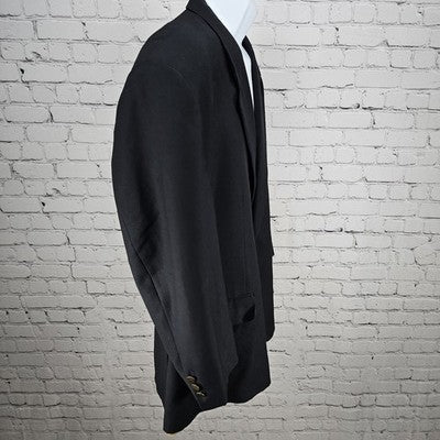 VTG Hickey Freeman Navy 2 Button Double Vented Notch Blazer Sport Coat USA 50S