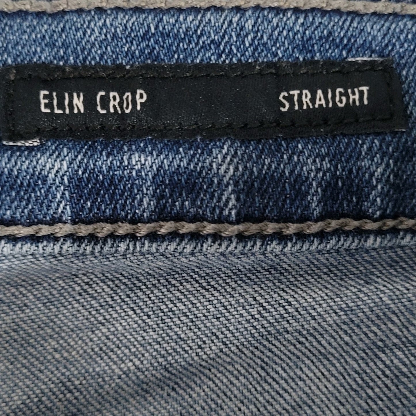 Edwin Blue Denim Elin Crop Straight Mid Rise Jeans USA Made Size 27 (27x25.5)
