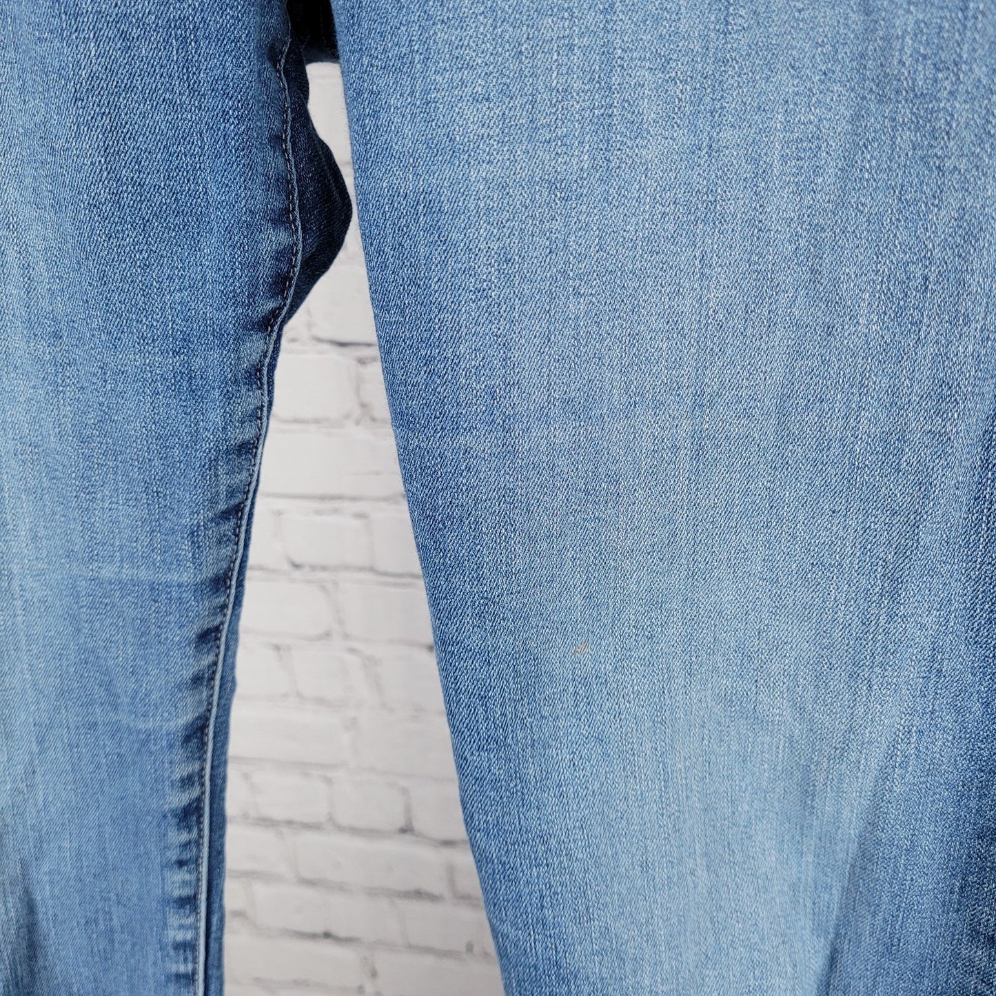 Edwin Blue Denim Elin Crop Straight Mid Rise Jeans USA Made Size 27 (27x25.5)