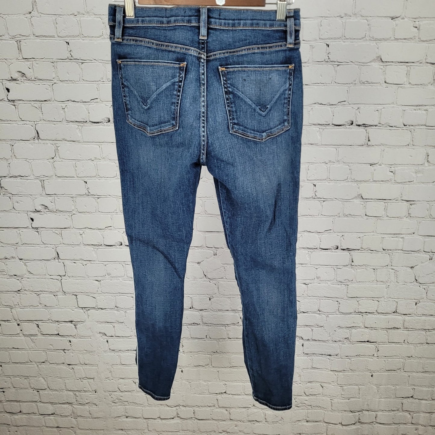 Hudson LA Blue Denim Barbara Super Skinny Mid Rise Stretch Jeans Size 27 (27x27)