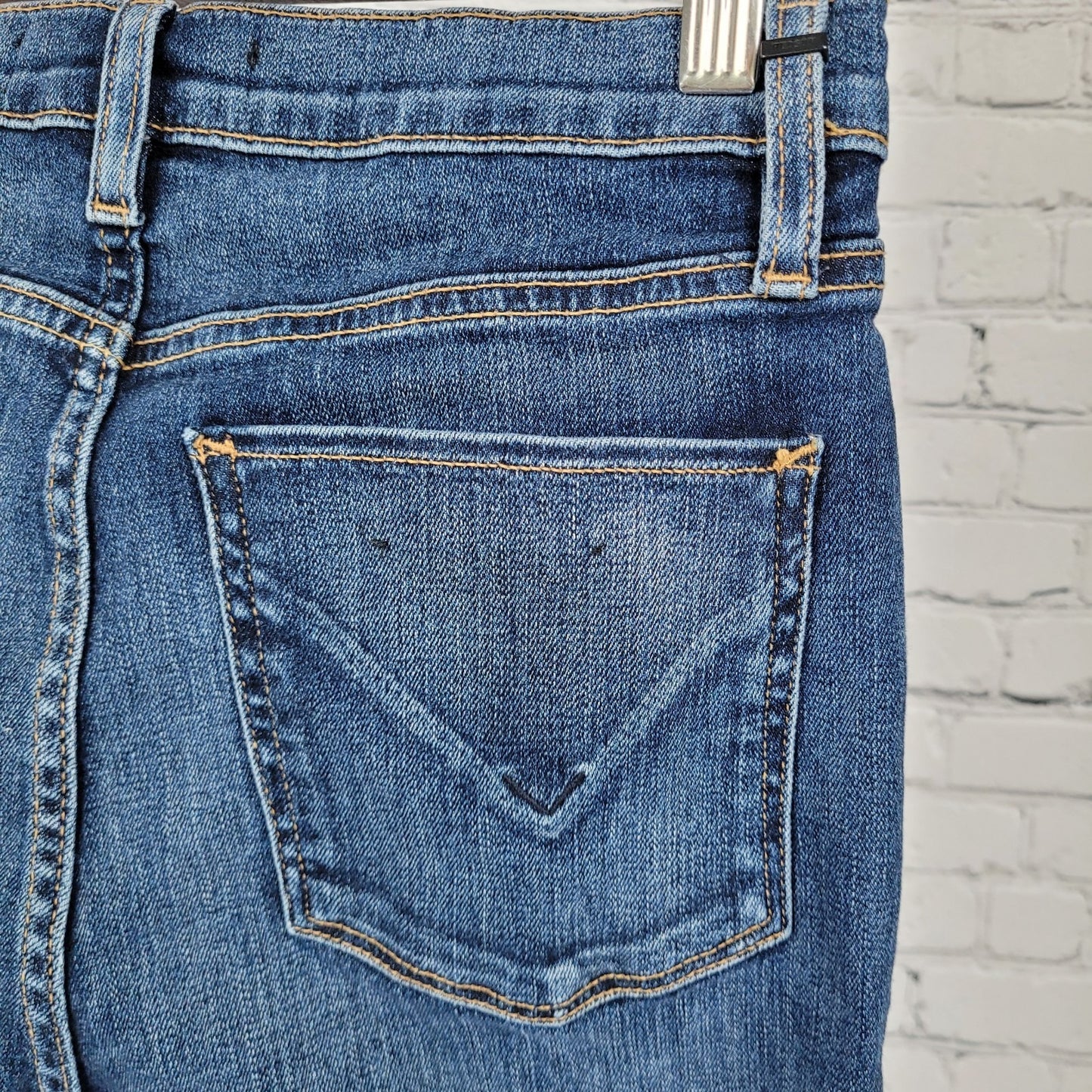 Hudson LA Blue Denim Barbara Super Skinny Mid Rise Stretch Jeans Size 27 (27x27)