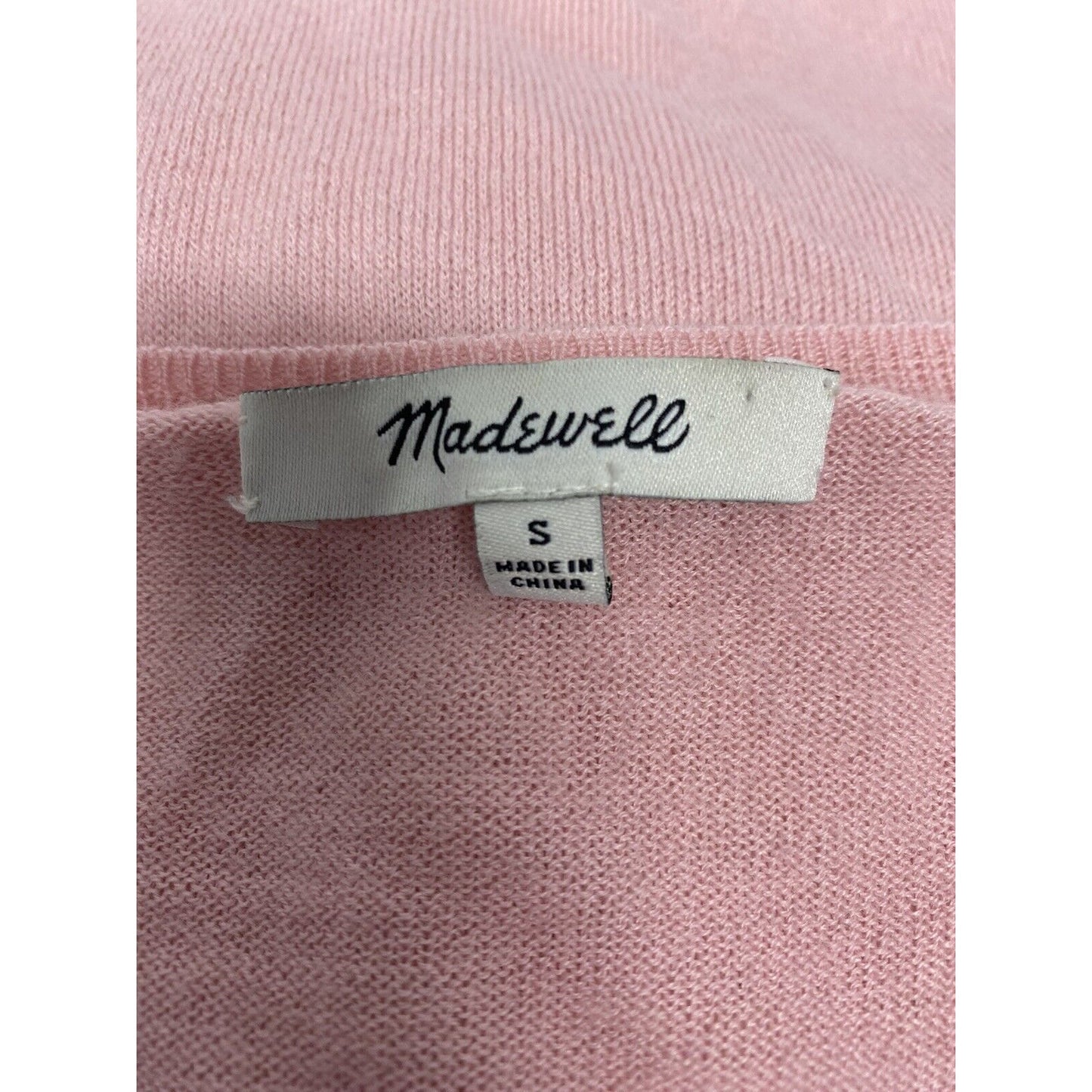 Madewell Wool Blend Pink Pullover Long Sleeve Lightweight Knit Top Womens S