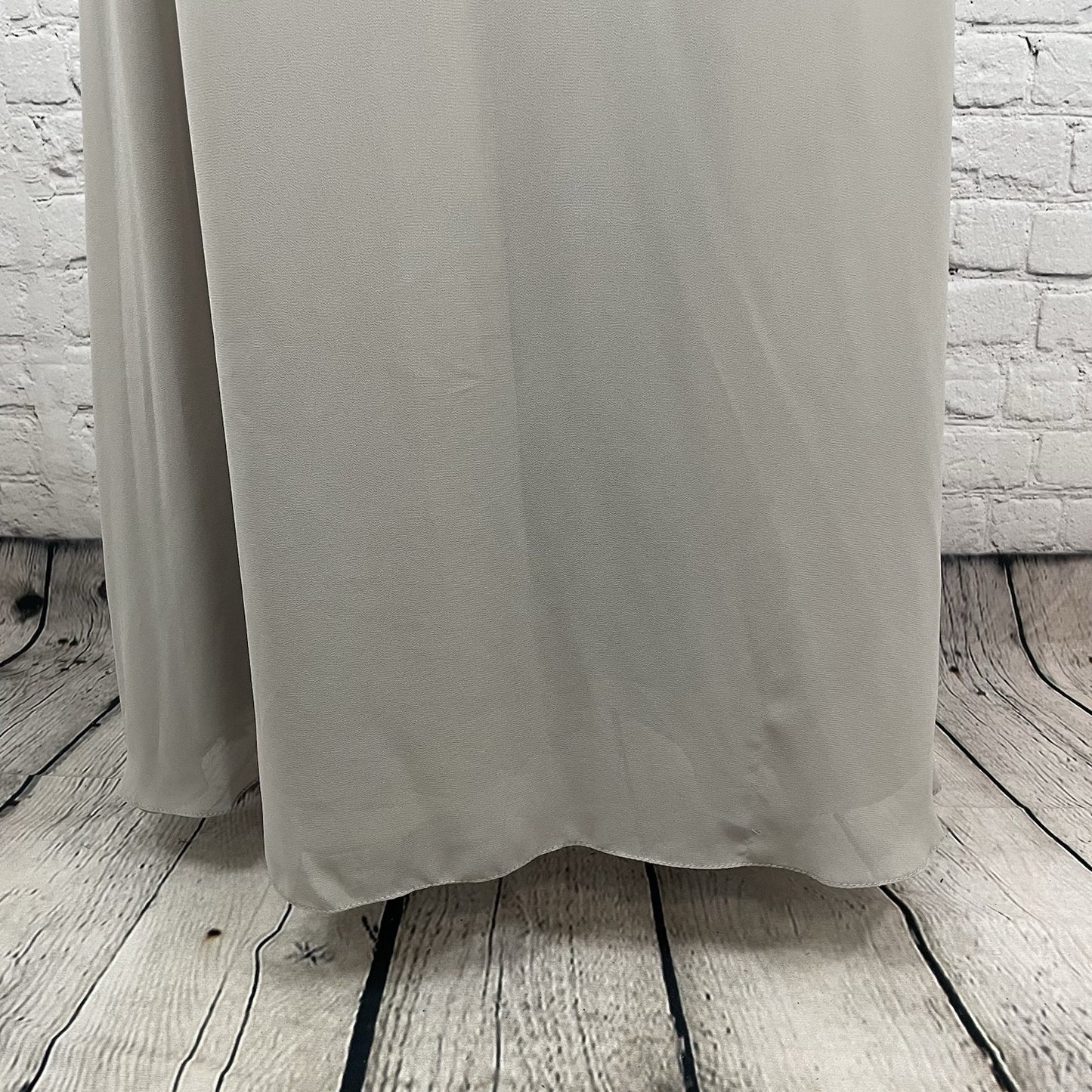 Bill Levkoff Grey Chiffon Sleeveless Padded A Line Prom Maxi Gown Dress Size 4