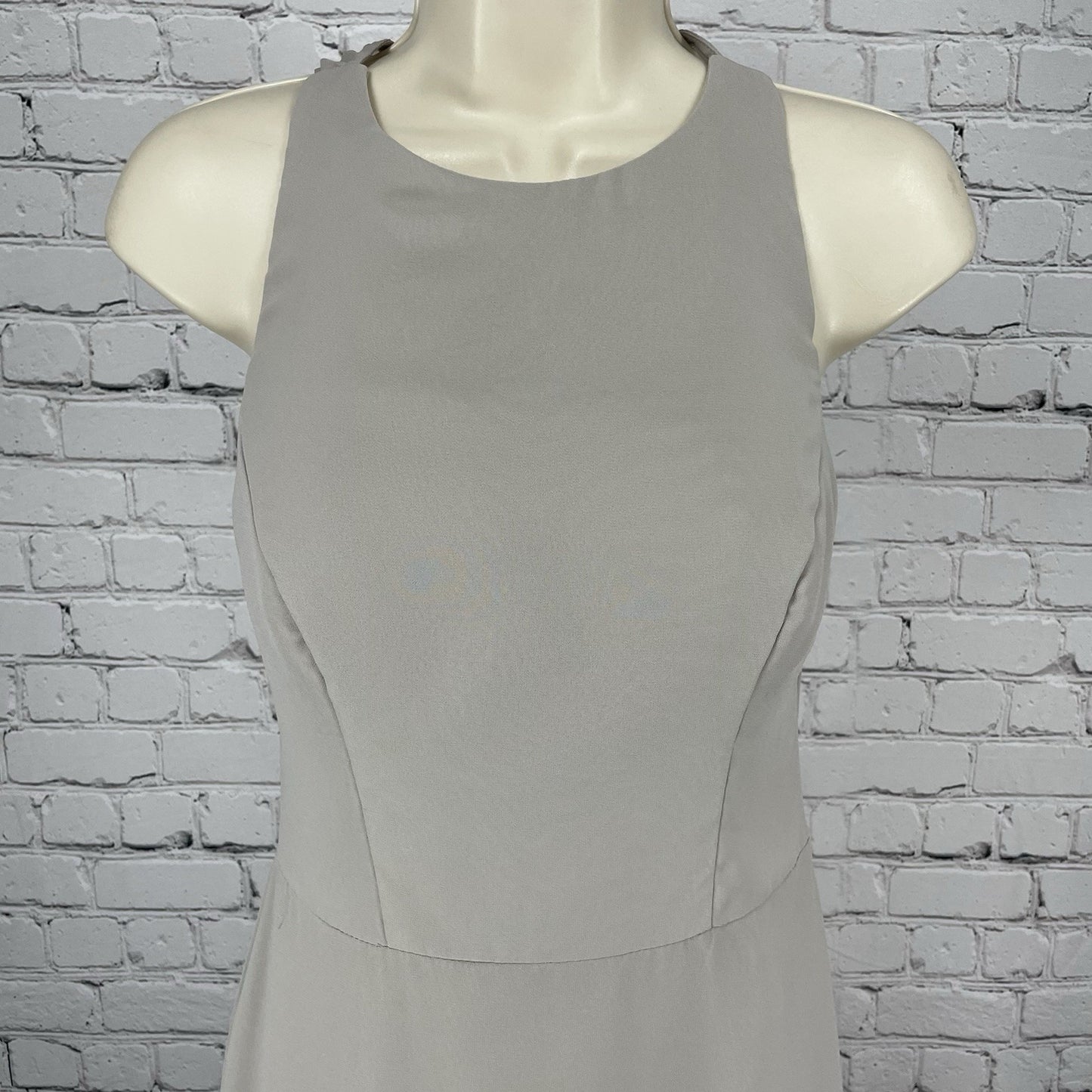 Bill Levkoff Grey Chiffon Sleeveless Padded A Line Prom Maxi Gown Dress Size 4