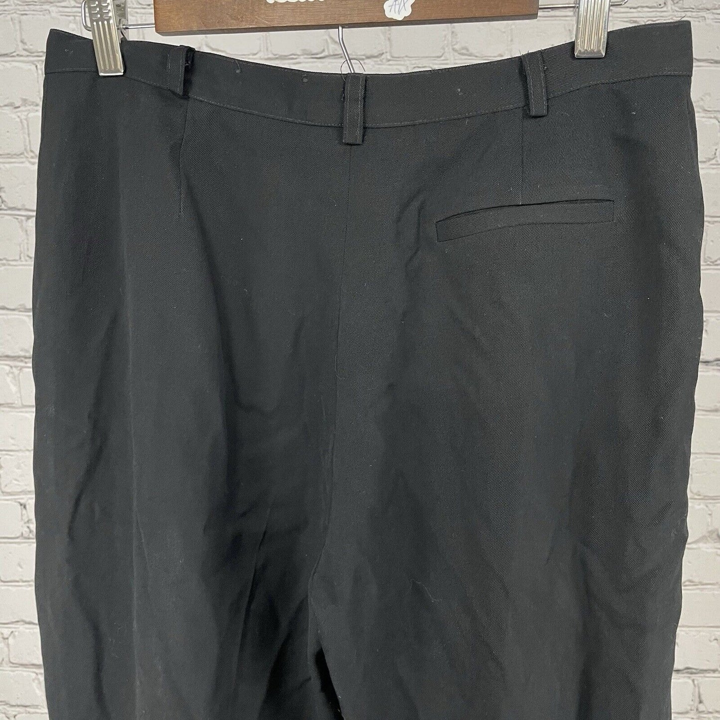 VTG Austin Reed Black Worsted Wool High Rise Trouser Pants Size 14P (30x27.5)