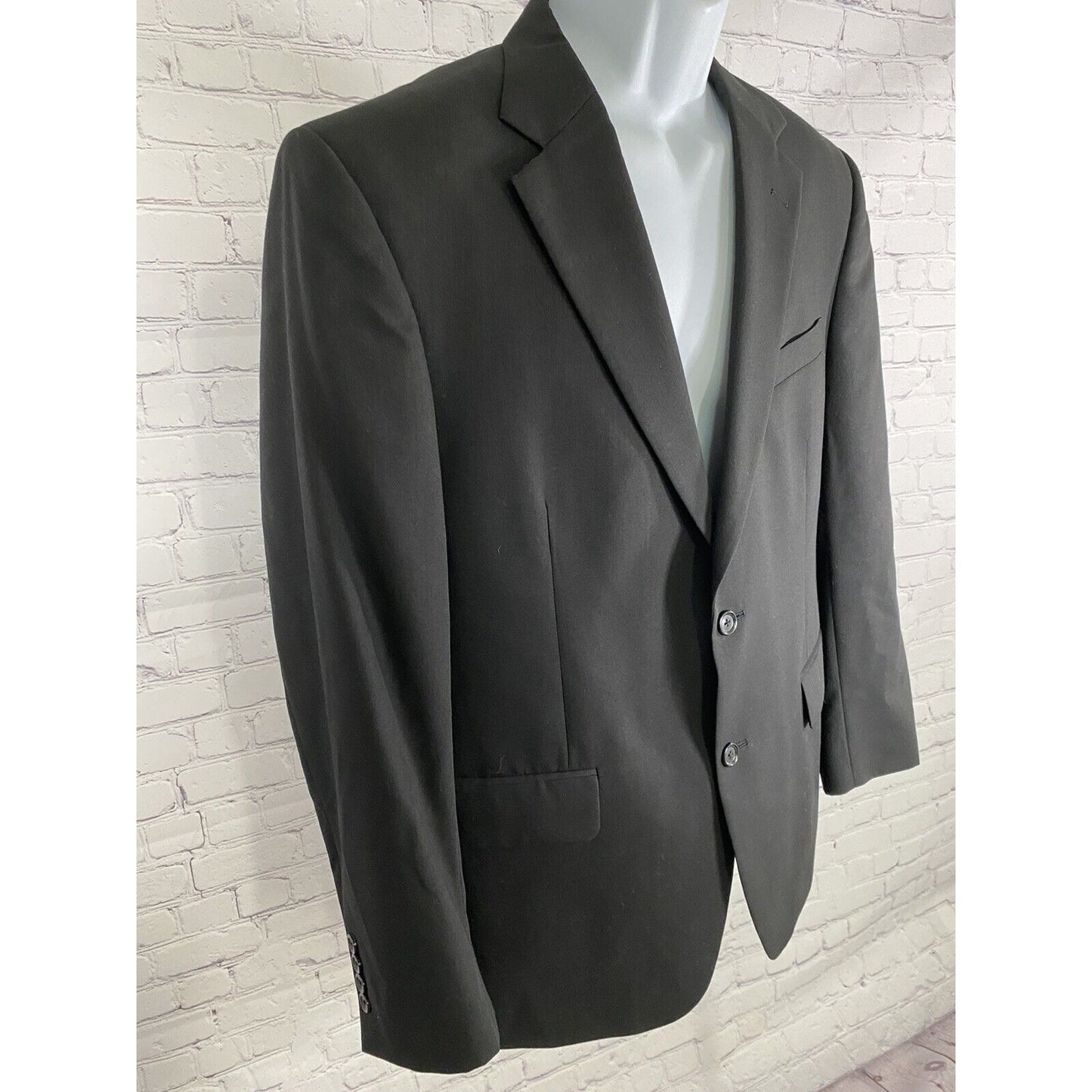 Jos A Bank Black 100% Wool Two Button Jacket Blazer 41R
