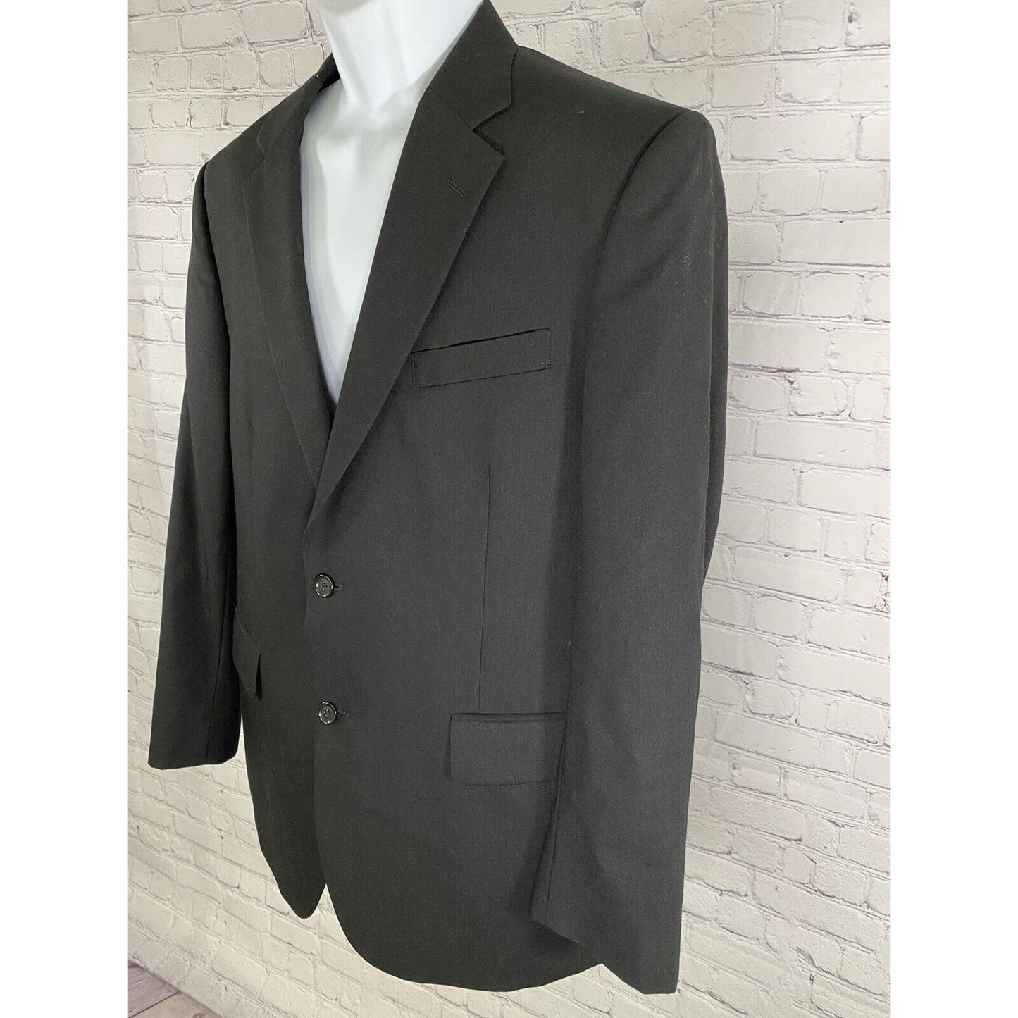 Jos A Bank Black 100% Wool Two Button Jacket Blazer 41R