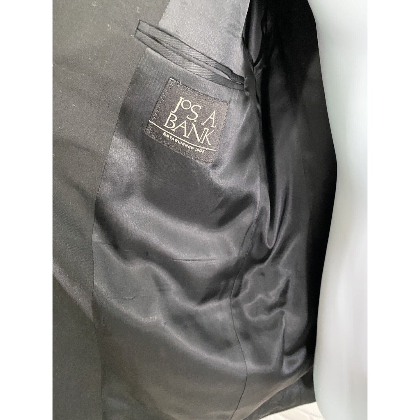 Jos A Bank Black 100% Wool Two Button Jacket Blazer 41R