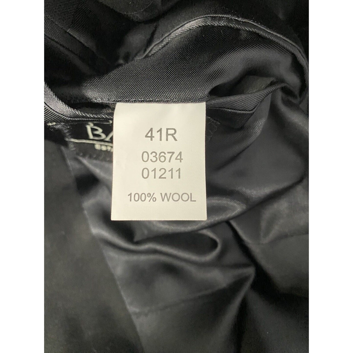 Jos A Bank Black 100% Wool Two Button Jacket Blazer 41R