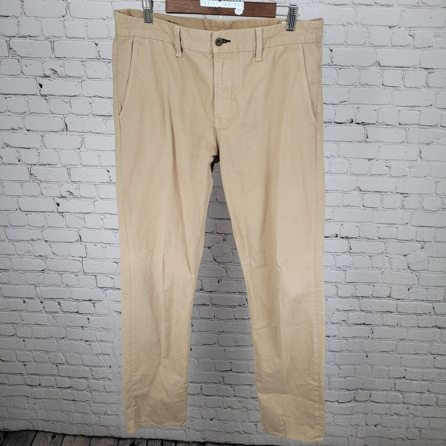 Rag & Bone Standard Issue Khaki 100% Cotton Chino Pants USA Made Size 36 (36x34)