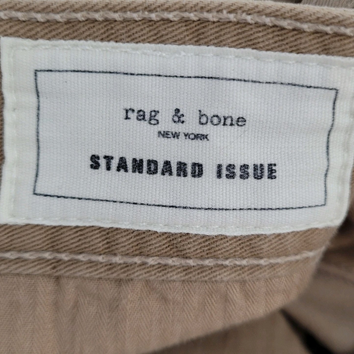 Rag & Bone Standard Issue Khaki 100% Cotton Chino Pants USA Made Size 36 (36x34)