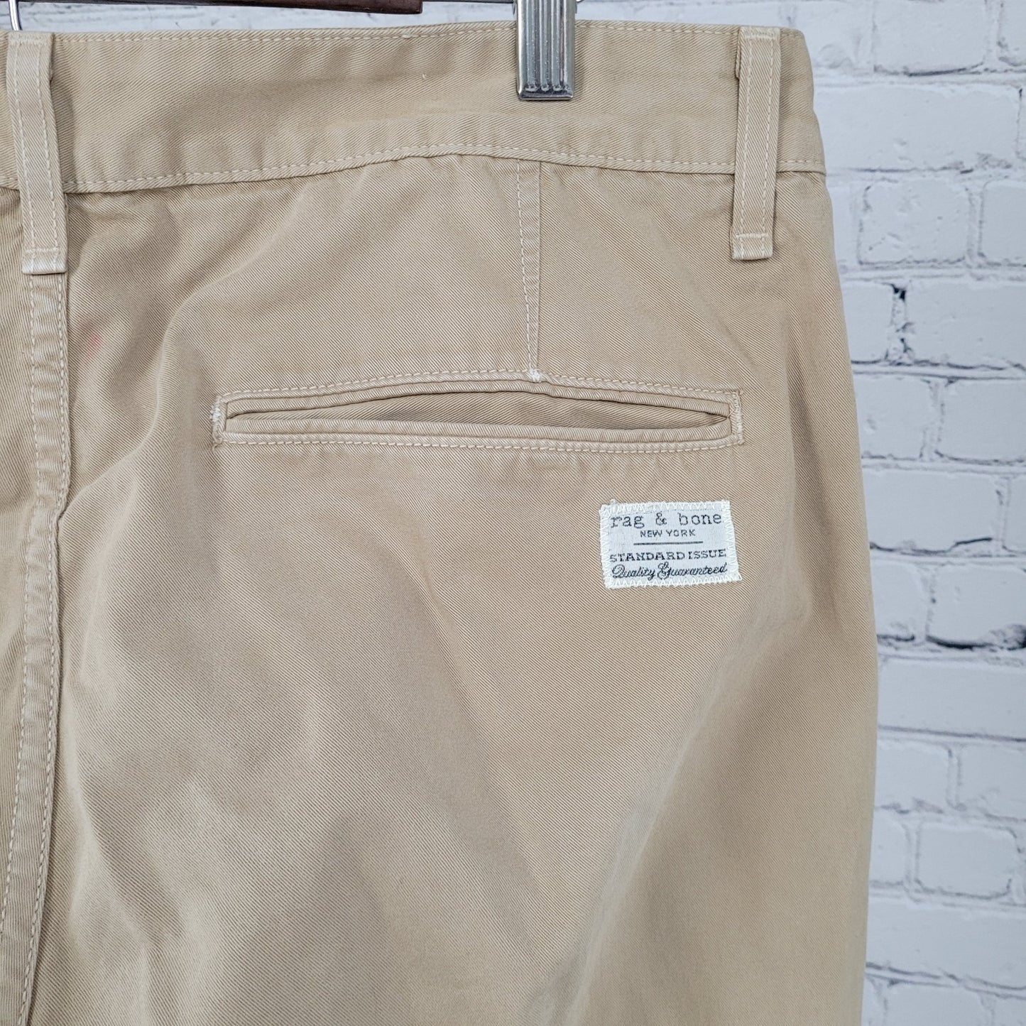 Rag & Bone Standard Issue Khaki 100% Cotton Chino Pants USA Made Size 36 (36x34)