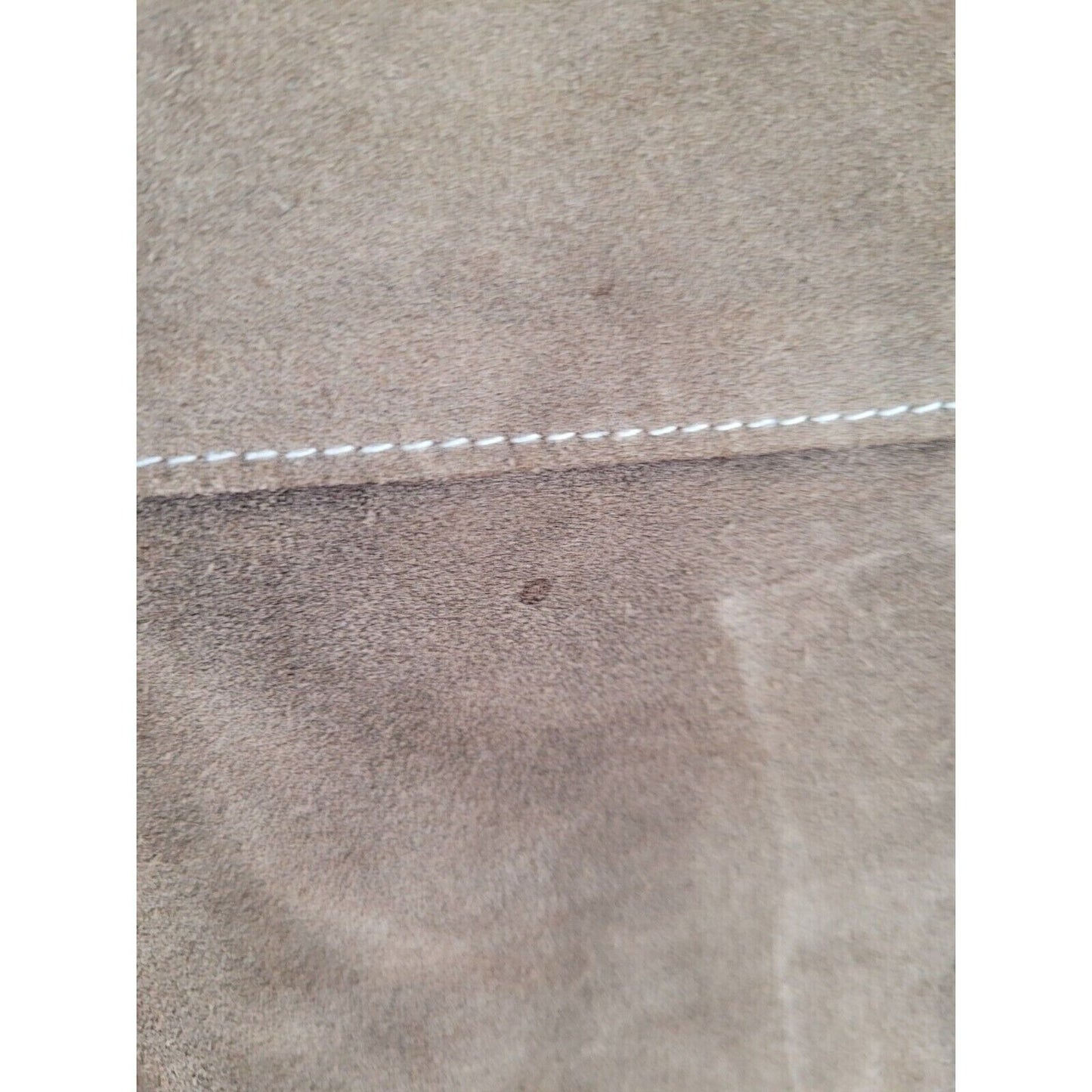 Ann Taylor 100% Leather Tan Suede Short Pencil Lined Pleated Skirt Womens Size 8