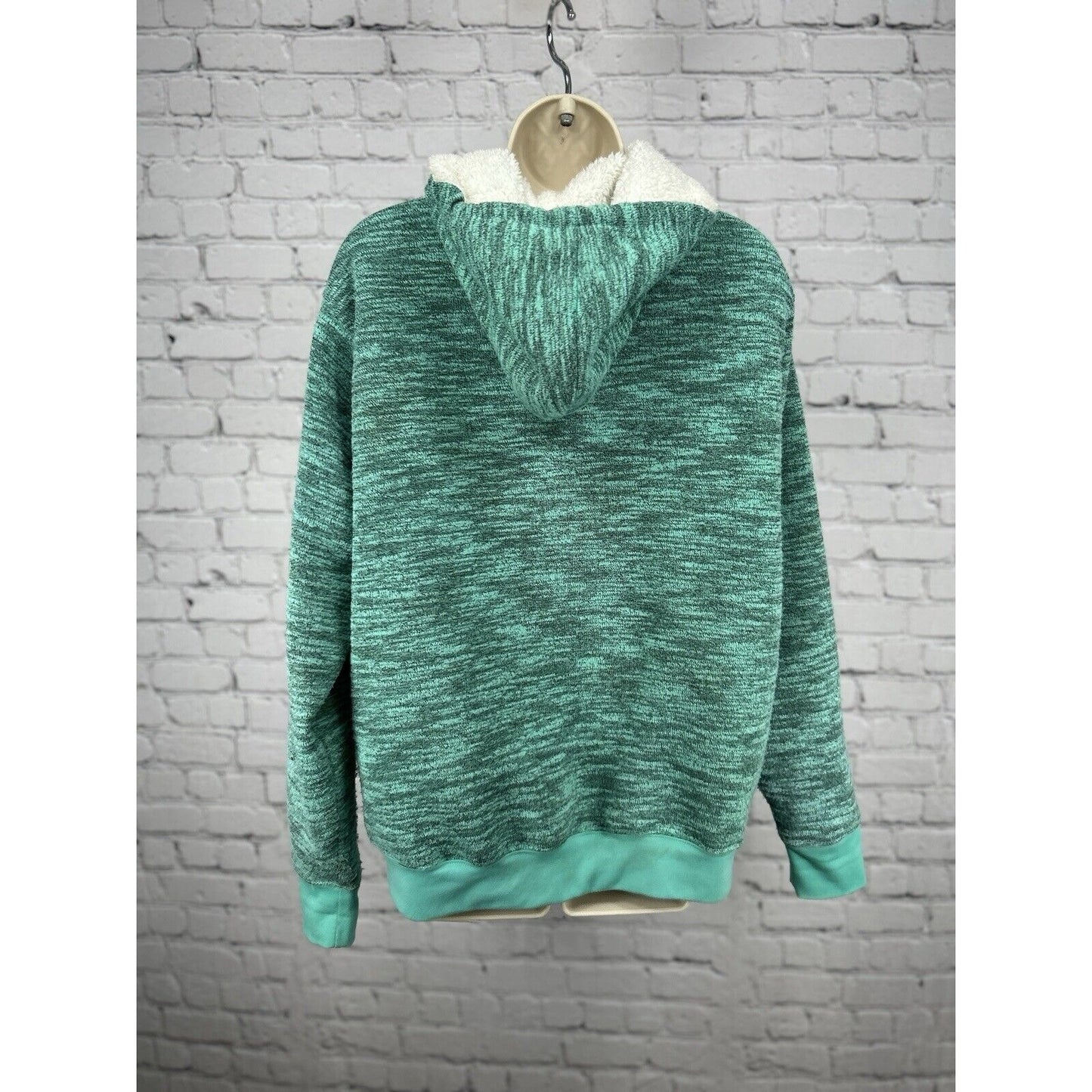 Salt Creek Green Long Sleeve Sherpa Lined Hooded Zip Up Jacket Coat Size XL
