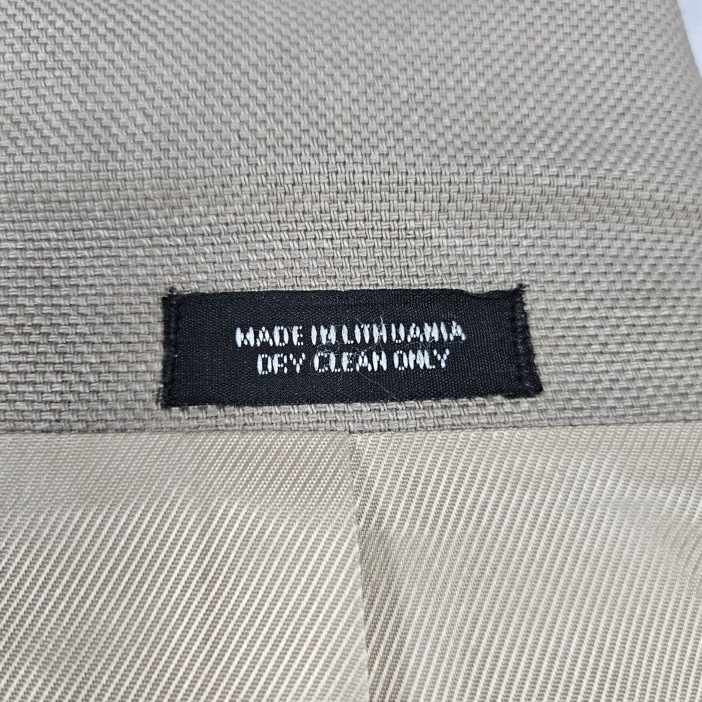 Oscar De La Renta Tan 100% Silk 2 Button Ventless Notch Blazer Sport Coat 40S