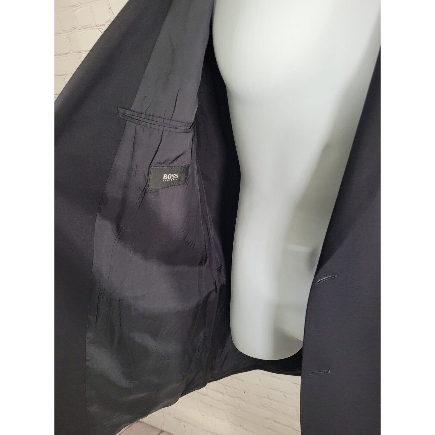 Hugo Boss Dark Blue100% Virgin Wool Super 100 Gailei Sigma US Blazer 42L