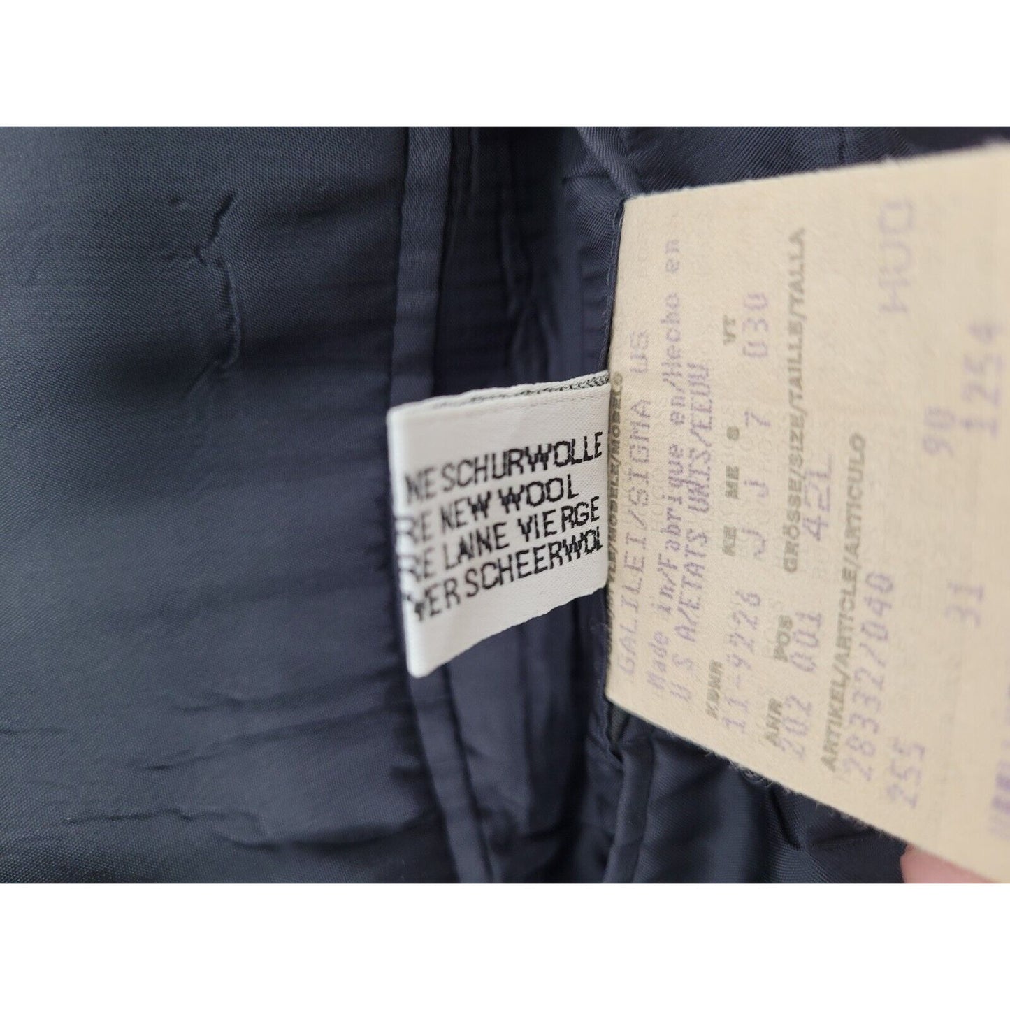Hugo Boss Dark Blue100% Virgin Wool Super 100 Gailei Sigma US Blazer 42L