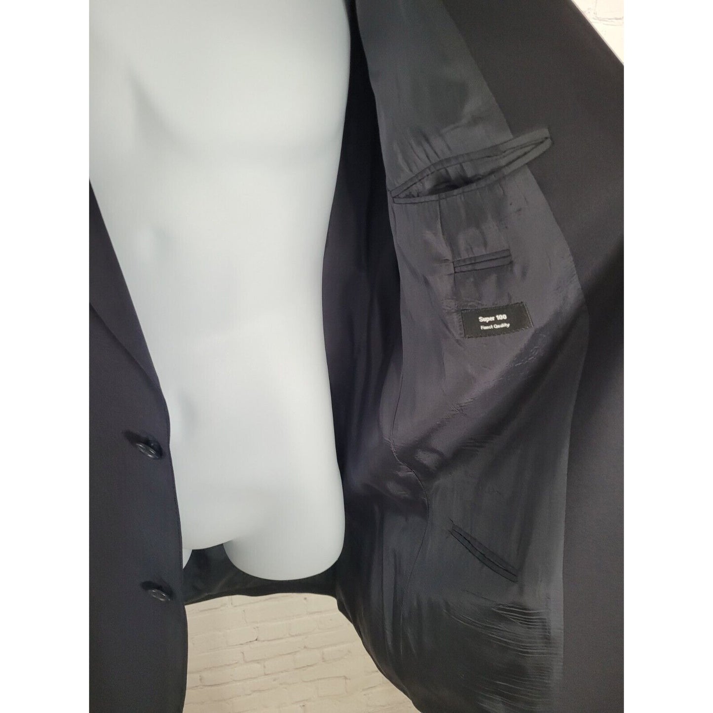 Hugo Boss Dark Blue100% Virgin Wool Super 100 Gailei Sigma US Blazer 42L