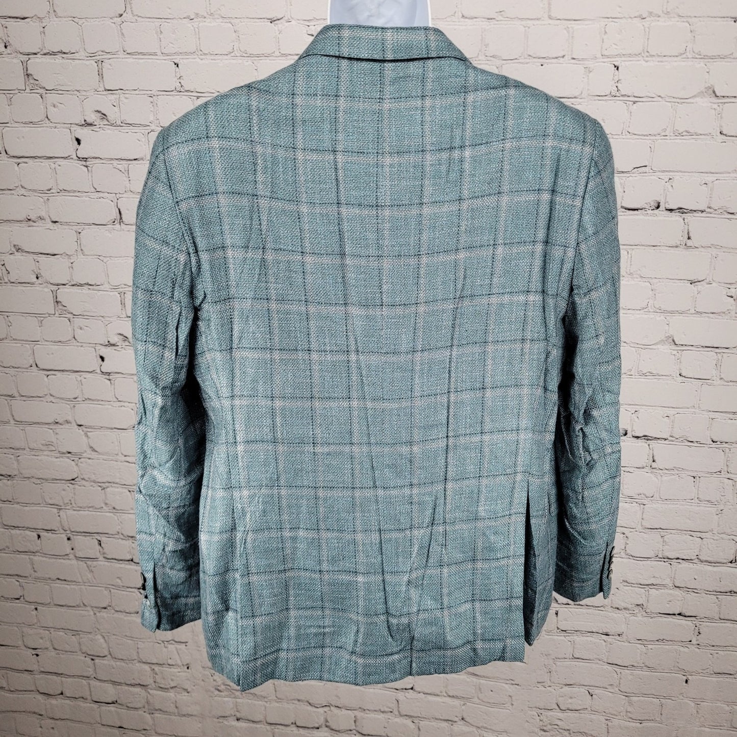 Emporio Armani G Line Blue Check 2 Button Notch Vented Blazer Sport Coat Size 41