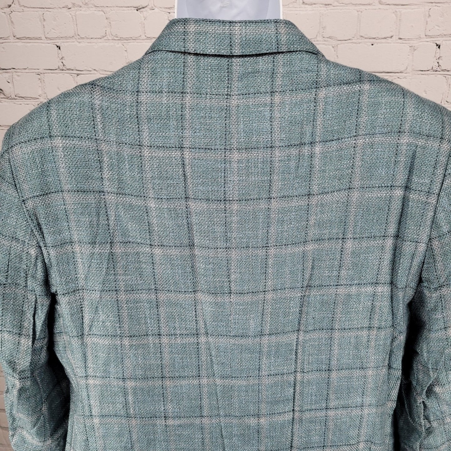 Emporio Armani G Line Blue Check 2 Button Notch Vented Blazer Sport Coat Size 41