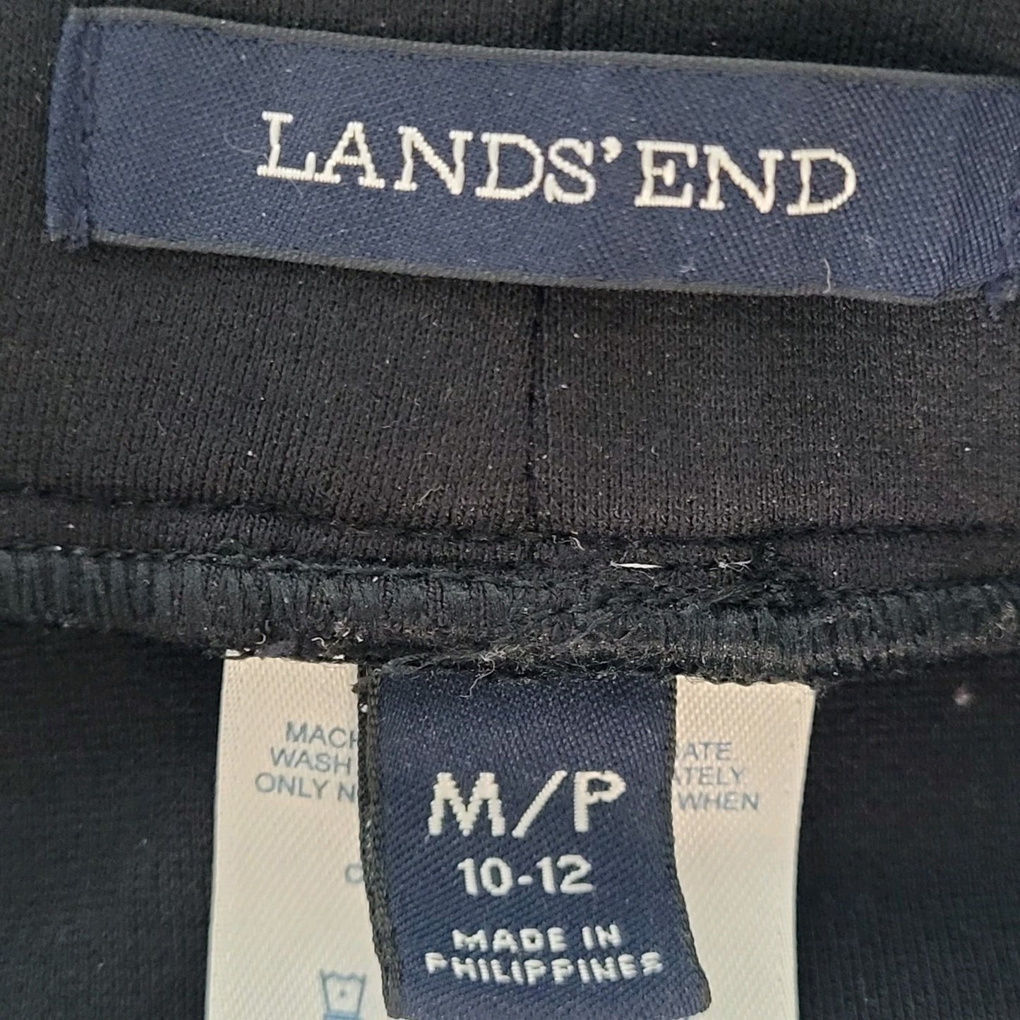 Land's End Black A Line Stretch Knee Length Skirt Size M/P Medium Petite (31x21)