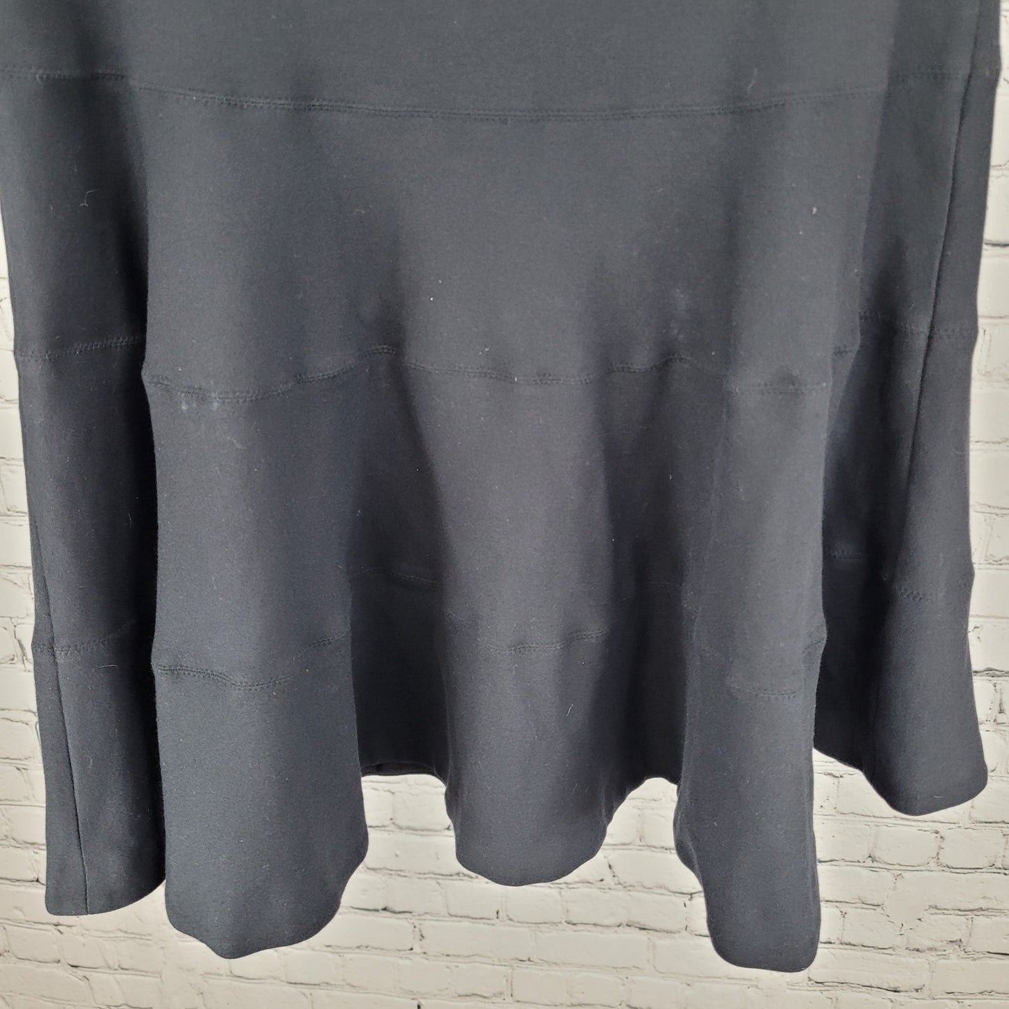 Land's End Black A Line Stretch Knee Length Skirt Size M/P Medium Petite (31x21)