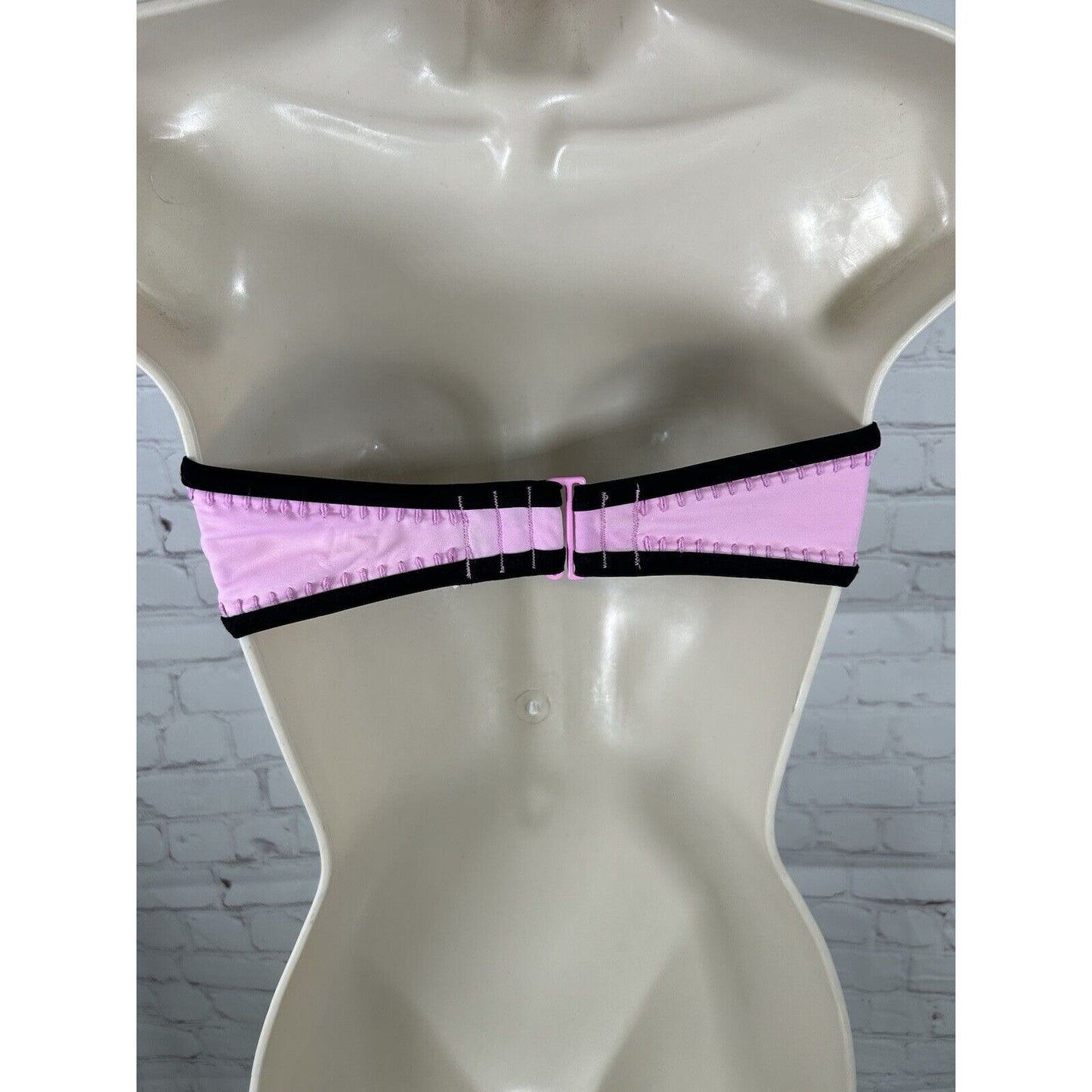 Victoria's Secret Blue Pink The Flirt Bandeau Strapless Swimsuit Bikini Top 34DD