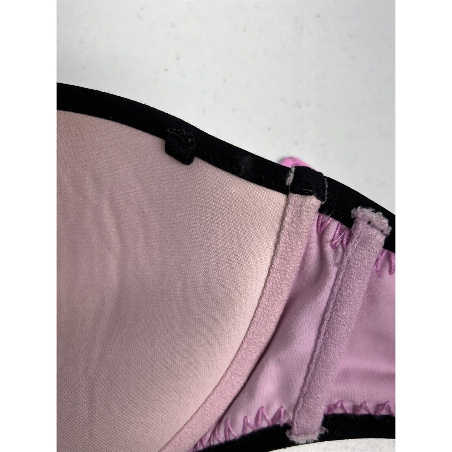 Victoria's Secret Blue Pink The Flirt Bandeau Strapless Swimsuit Bikini Top 34DD