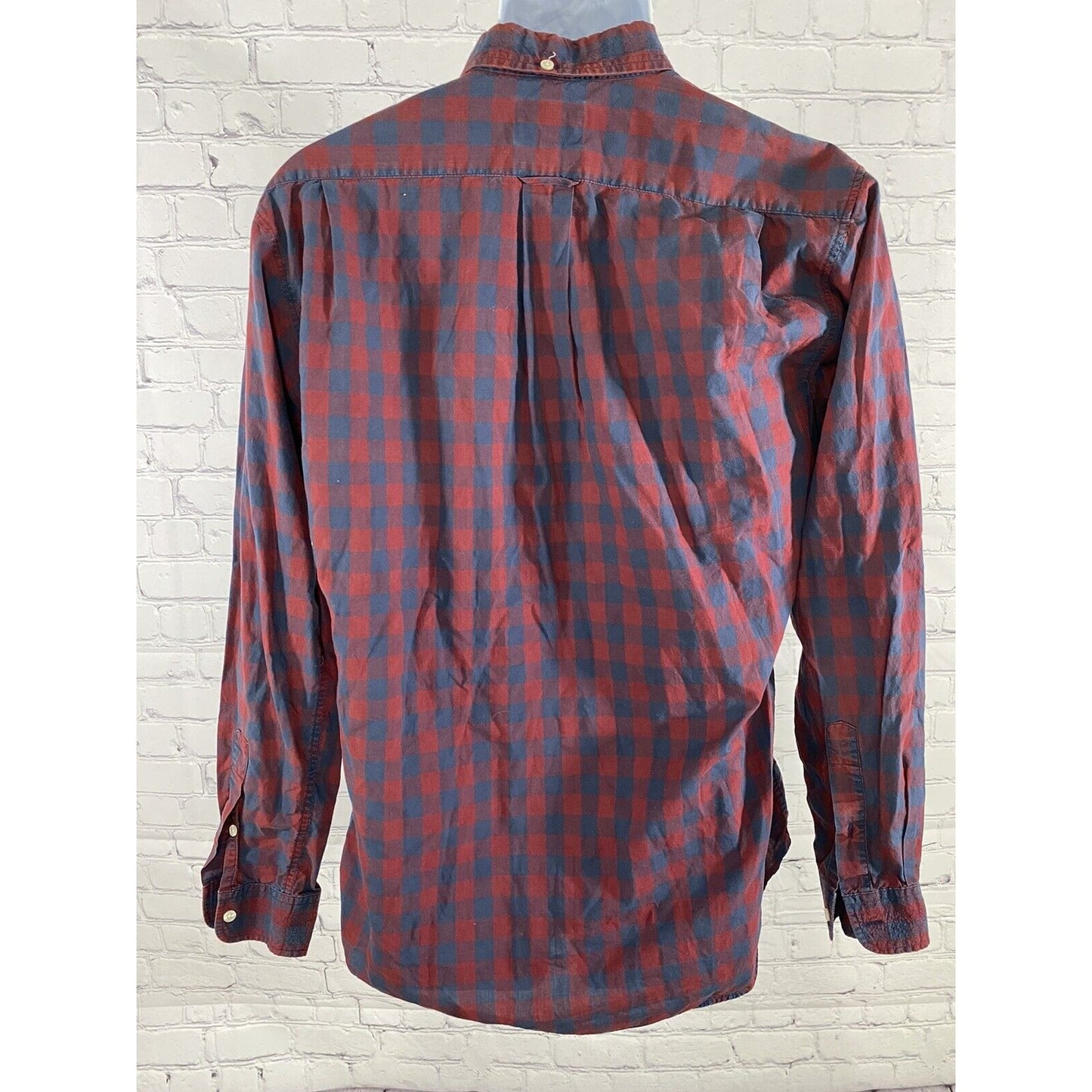 Alan Flusser Cotton Multicolored Checkered Long Sleeve Casual Button Up Shirt M