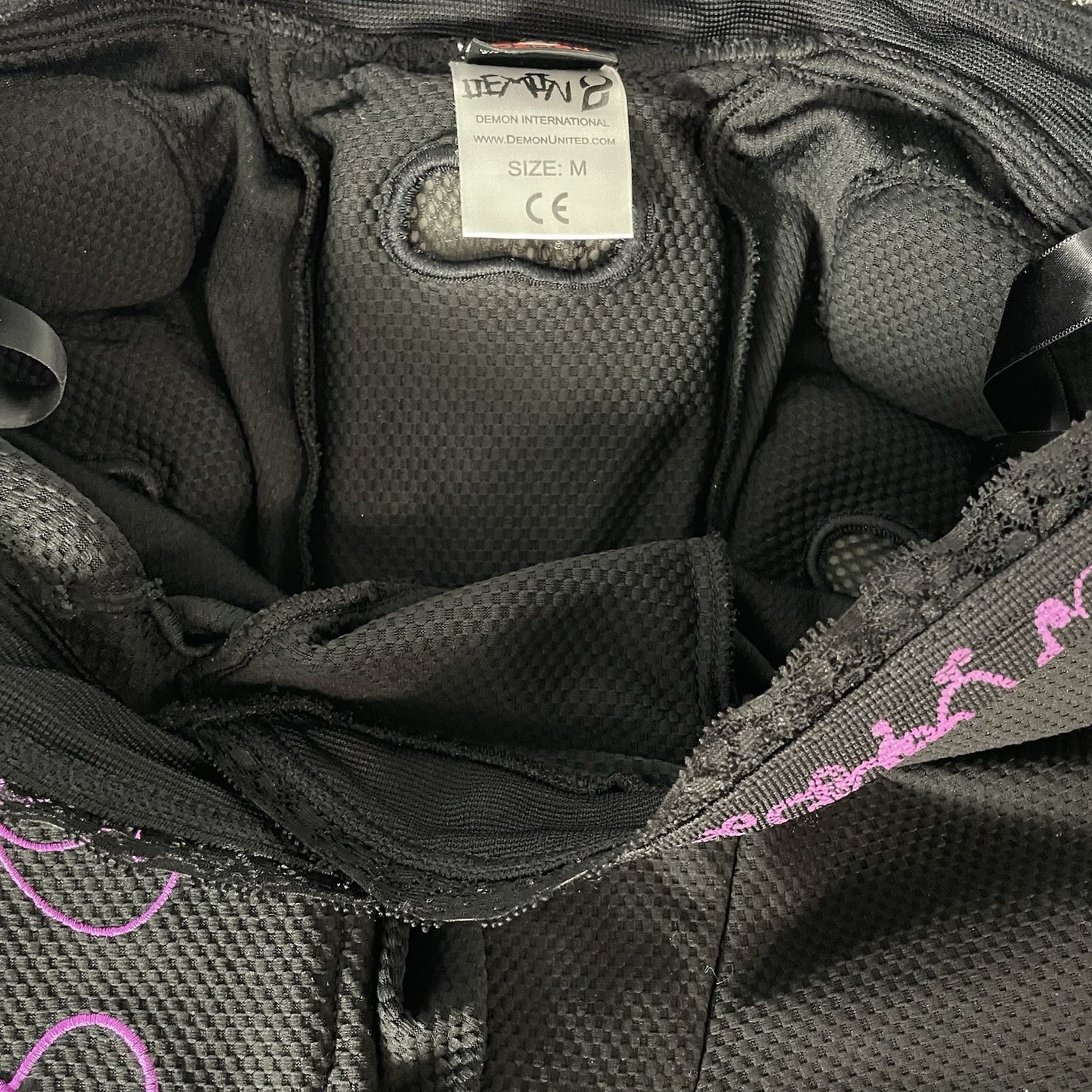 Demon Black Purple Impact Protective Gear Padded Bicycle Snowboard Shorts Medium